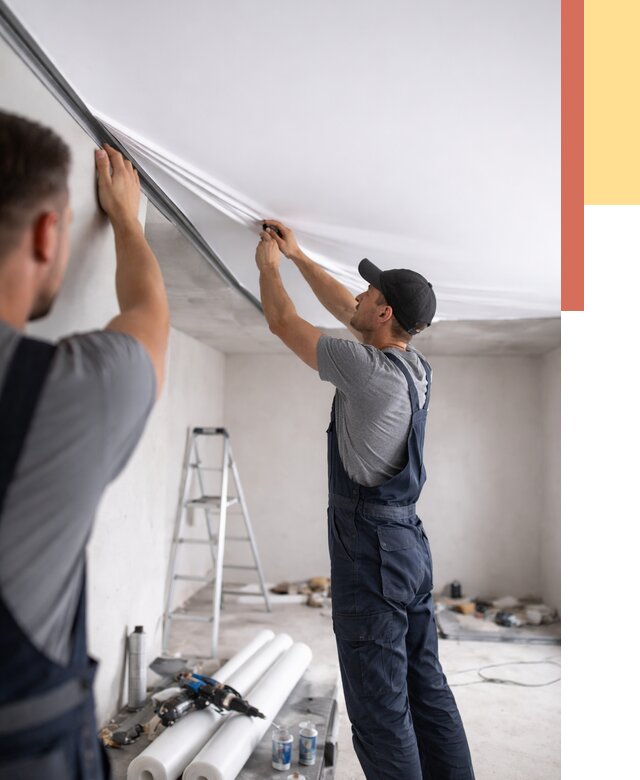 Монтаж матового натяжного потолка в Ярославле от 4621 руб./м² — быстро и недорого | ОТДЕЛОЧНИК-Рсл