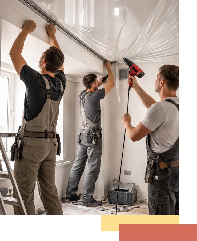 Монтаж глянцевого натяжного потолка в Ярославле быстро и качественно