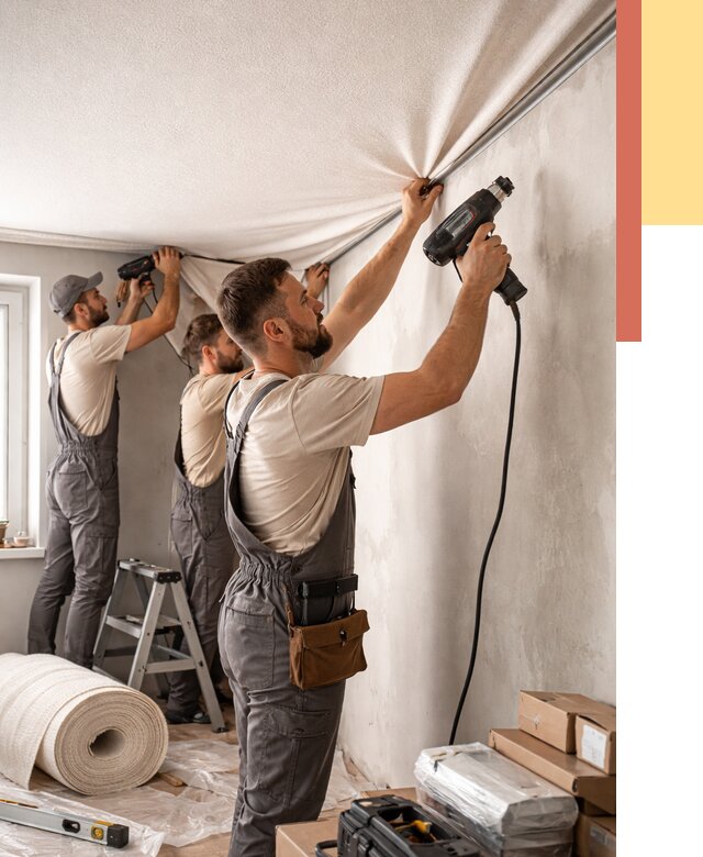 Монтаж фактурного натяжного потолка в Ярославле от 770 руб. — ОТДЕЛОЧНИК-Рсл