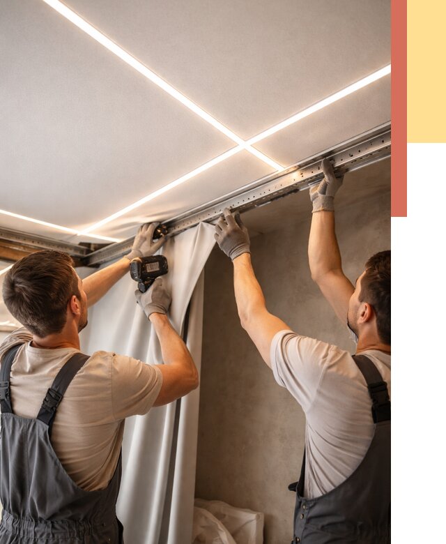 Монтаж натяжного потолка со световыми линиями в Ярославле от 1232 руб. | ОТДЕЛОЧНИК-Рсл