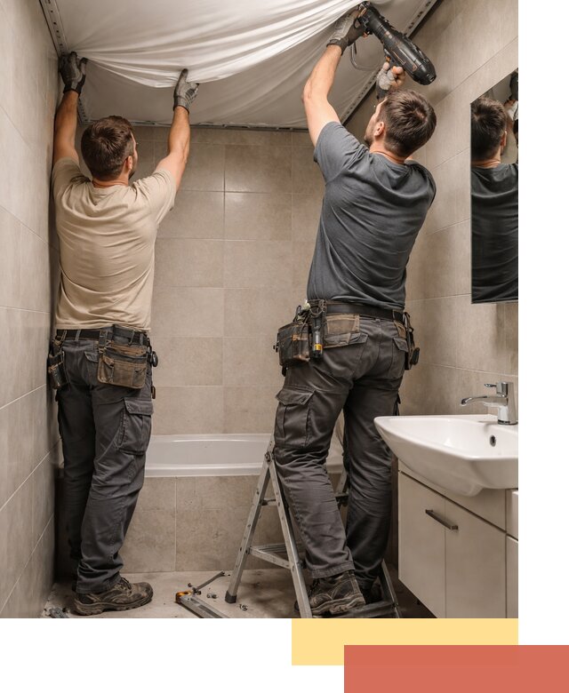 Монтаж натяжного потолка в ванной в Ярославле быстро и качественно