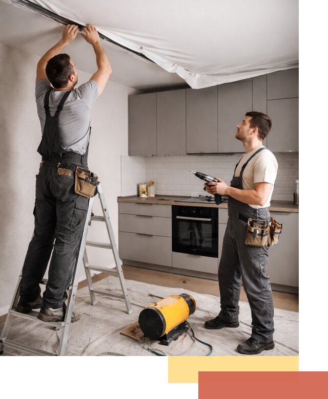 Монтаж натяжного потолка на кухне в Ярославле