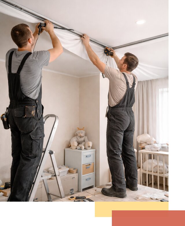 Монтаж натяжного потолка в детской комнате в Ярославле