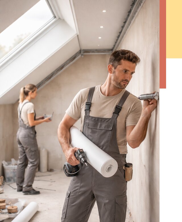 Монтаж натяжного потолка на мансарде в Ярославле от 3594 руб. | ОТДЕЛОЧНИК-Рсл