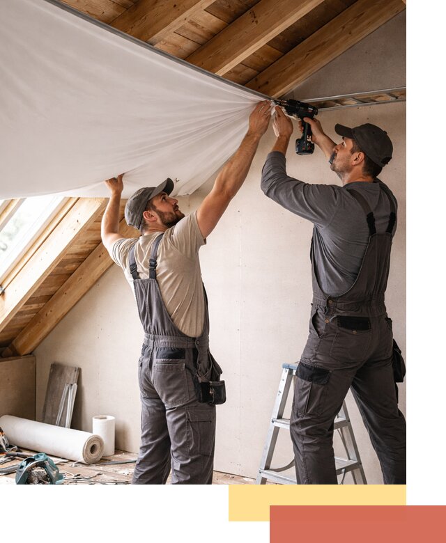 Монтаж натяжного потолка в мансарде в Ярославле