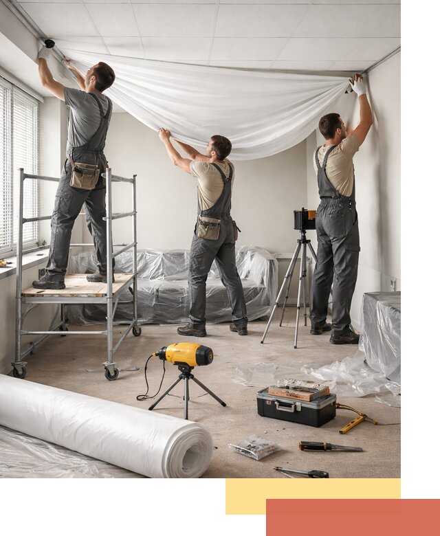 Монтаж натяжного потолка в офисе в Ярославле