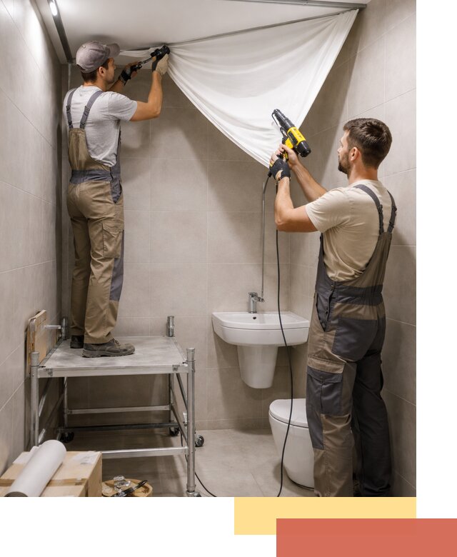 Монтаж натяжного потолка в санузле в Ярославле