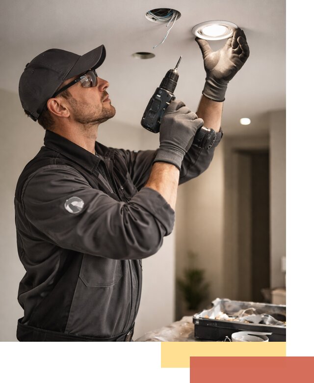 Установка точечных светильников в натяжной потолок в Ярославле