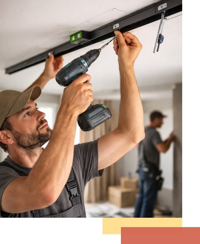 Установка трековых светильников в натяжной потолок в Ярославле