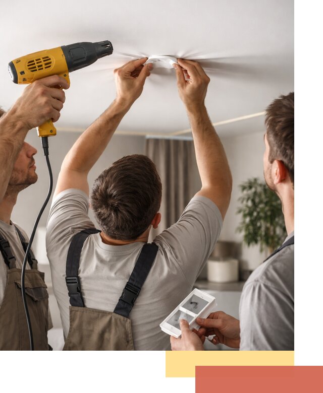 Ремонт прокола полотна натяжного потолка в Ярославле