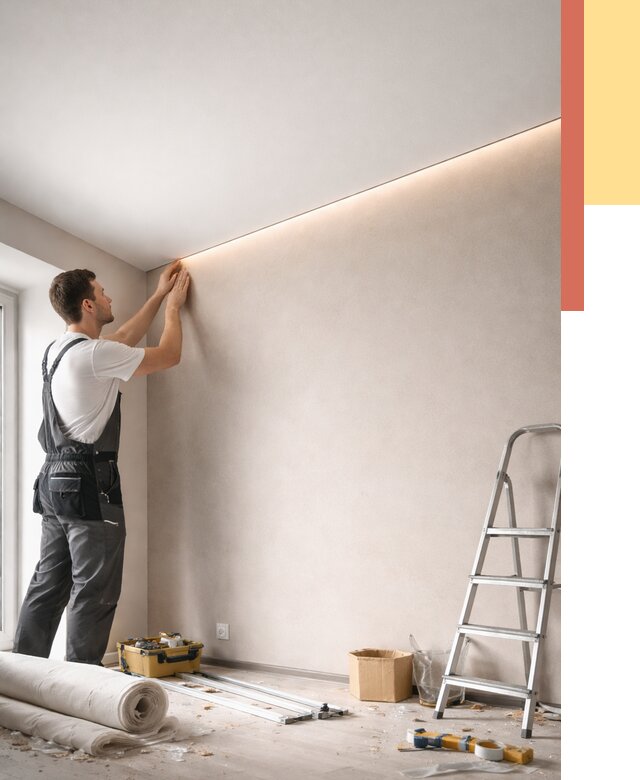 Теневые натяжные потолки в Ярославле от 8420 руб. под ключ | ОТДЕЛОЧНИК-Рсл