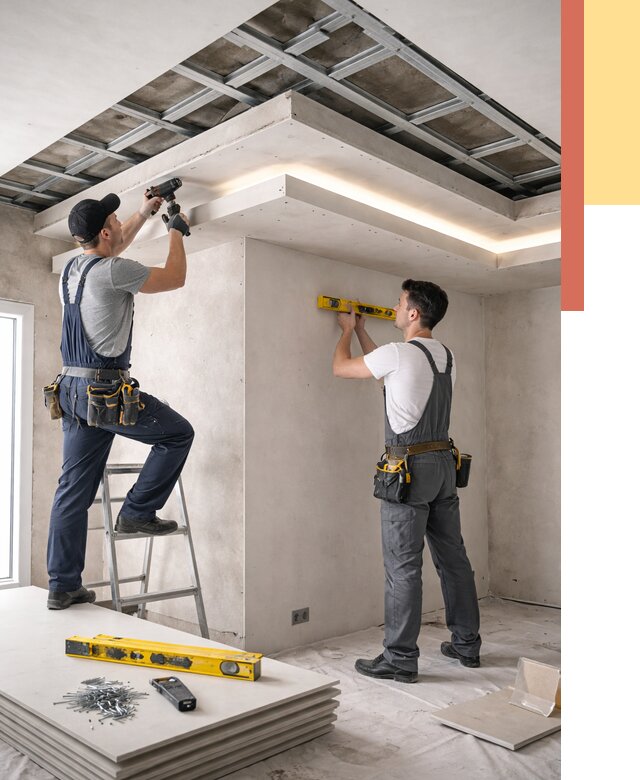 Двухуровневый потолок из гипсокартона в Ярославле от 1489 руб. под ключ | ОТДЕЛОЧНИК-Рсл