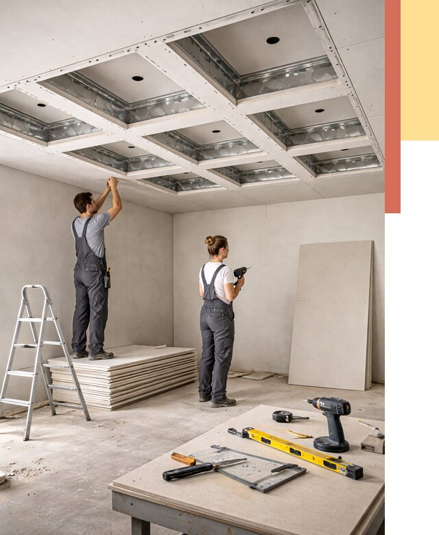 Кессонный потолок из гипсокартона в Ярославле от 1900 руб. — монтаж и под ключ | ОТДЕЛОЧНИК-Рсл