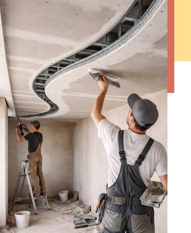 Криволинейный потолок из гипсокартона в Ярославле от 2156 руб./м2 | ОТДЕЛОЧНИК-Рсл