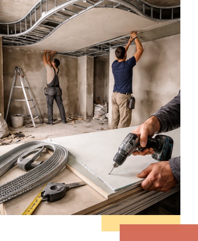 Криволинейный потолок из гипсокартона в Ярославле — монтаж и отделка