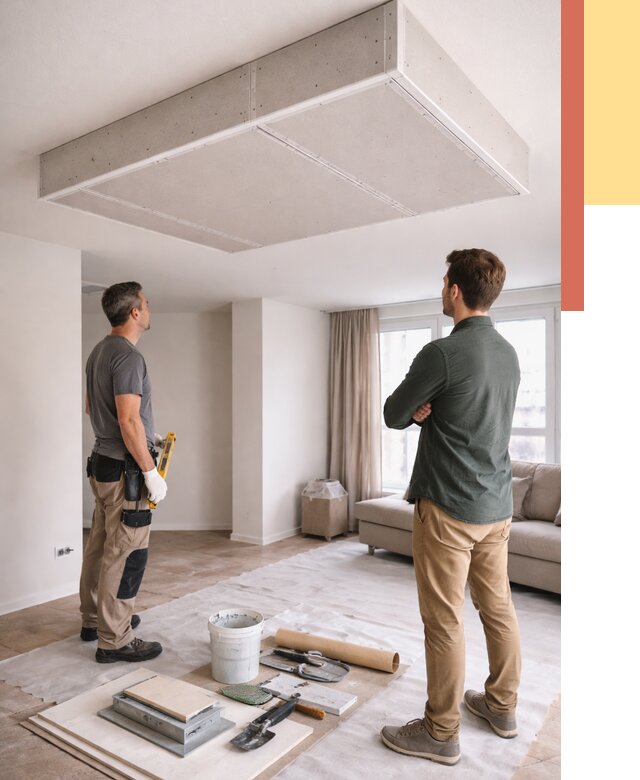 Короб на потолке из гипсокартона в Ярославле от 2259 руб. — монтаж и услуги под ключ | ОТДЕЛОЧНИК-Рсл