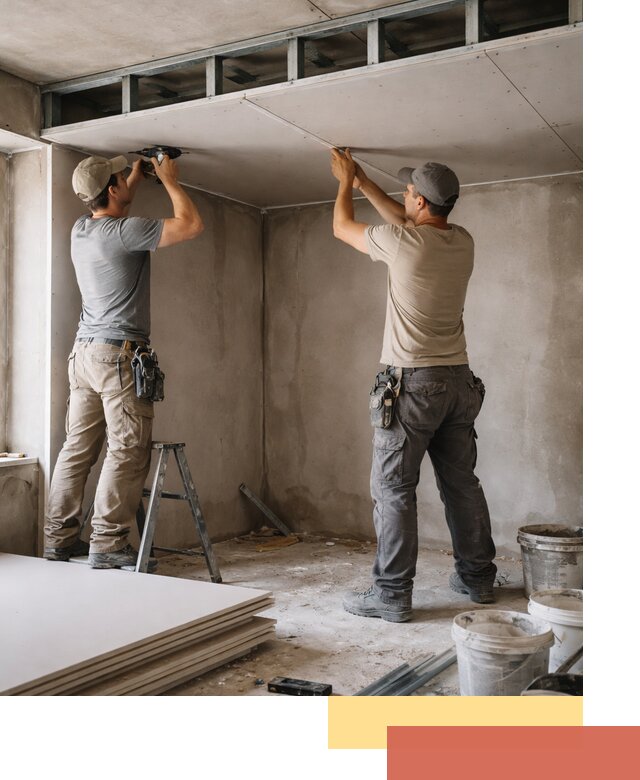 Короб из гипсокартона на потолке под ключ в Ярославле