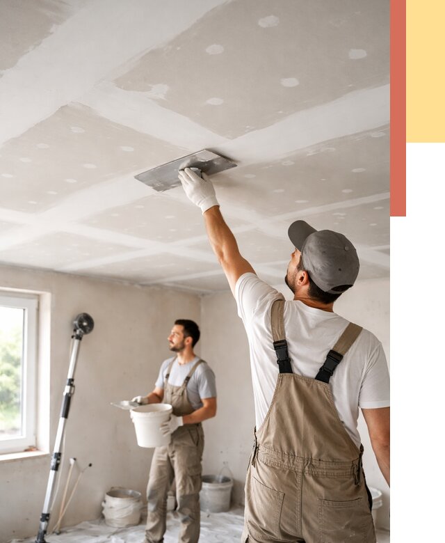 Шпаклевка потолка из гипсокартона в Ярославле от 3286 руб./м2 — услуги под ключ | ОТДЕЛОЧНИК-Рсл