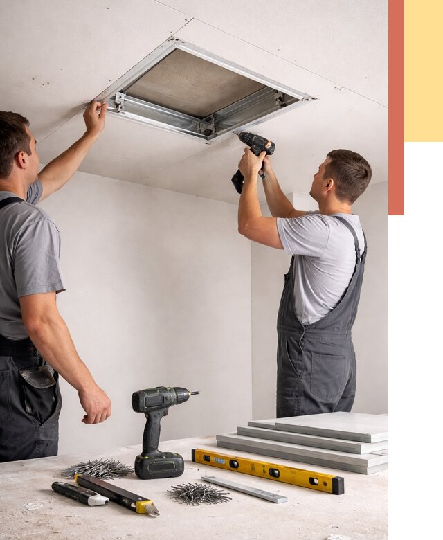 Установка люка в потолок ГКЛ в Ярославле от 2567 руб. под ключ | ОТДЕЛОЧНИК-Рсл