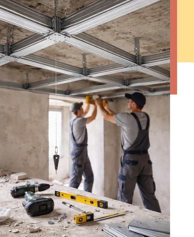Монтаж каркаса потолка из профиля в Ярославле от 4621 руб. — услуги ОТДЕЛОЧНИК-Рсл