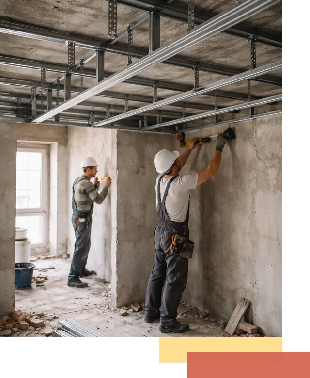 Монтаж каркаса потолка из профильного профиля в Ярославле