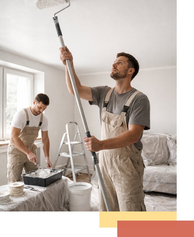 Покраска потолка водоэмульсионной краской в Ярославле