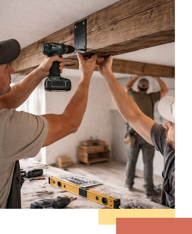 Монтаж декоративных потолочных балок в Ярославле