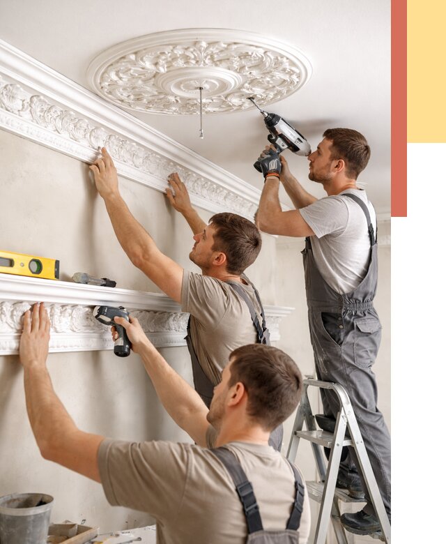 Монтаж лепнины на потолок в Ярославле от 3286 руб. быстро и недорого | ОТДЕЛОЧНИК-Рсл