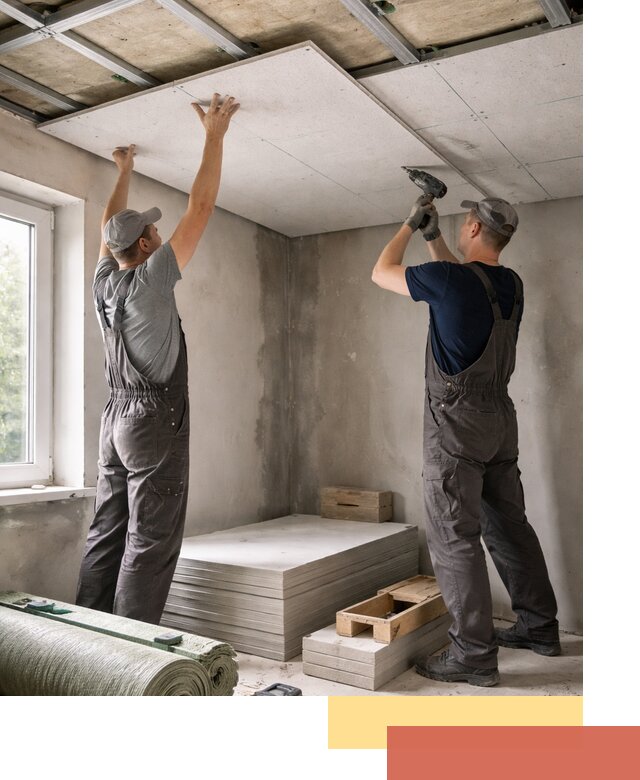 Шумоизоляция потолка панелями ЗИПС в Ярославле